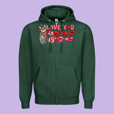 Love You Forever Zipper Hoodie Designed By Fadigitalartstudio