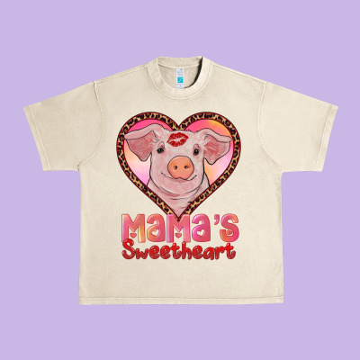 Mamas Sweetheart Baby Pig Urban Heavy Tee Designed By Ranaportraitstore