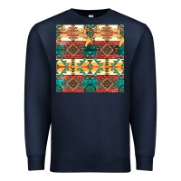 Navy native american aztec seamless pattern Premium Sweatshirt - BundleAndBundleShop