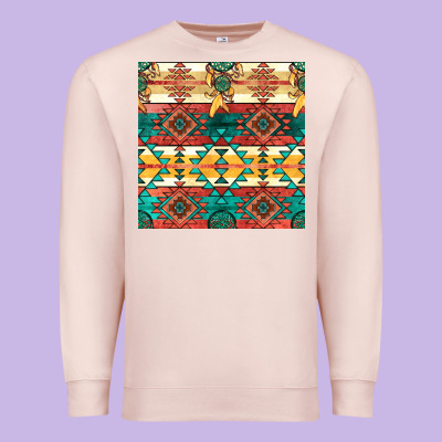 Native American Aztec Seamless Pattern Premium Sweatshirt Designed By Bundleandbundleshop