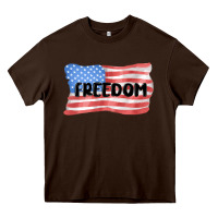 Chocolate Brown freedom usa Heavy Core Tee - MaliasSmallBusiness