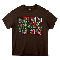 Chocolate Brown texas tx christmas Heavy Core Tee - AdoDesignShop