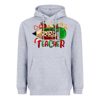 Heather Grey Christmas Teacher Pencil Heavyweight Hoodie - FaDigitalArtStudio