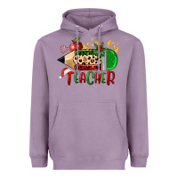 Lavender Christmas Teacher Pencil Heavyweight Hoodie - FaDigitalArtStudio