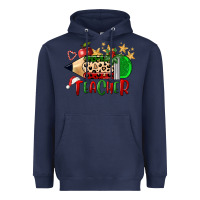 Navy Christmas Teacher Pencil Heavyweight Hoodie - FaDigitalArtStudio