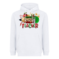 White Christmas Teacher Pencil Heavyweight Hoodie - FaDigitalArtStudio