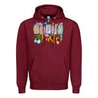 Burgundy Happy Easter Zipper Hoodie - OliviaCreatesArt