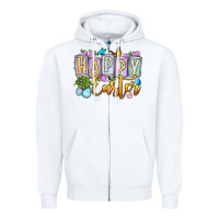 White Happy Easter Zipper Hoodie - OliviaCreatesArt