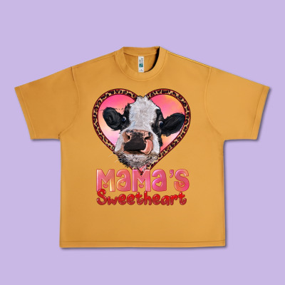Mamas Sweetheart Baby Cow Urban Heavy Tee Designed By Ranaportraitstore