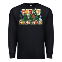 Black merry christmas Premium Sweatshirt - FaDigitalArtStudio