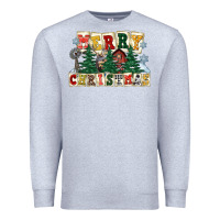 Heather Grey merry christmas Premium Sweatshirt - FaDigitalArtStudio