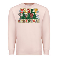 Pale Pink merry christmas Premium Sweatshirt - FaDigitalArtStudio