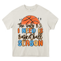 Cream the only b.s. i need is basketball season Heavy Core Tee - MaliasSmallBusiness