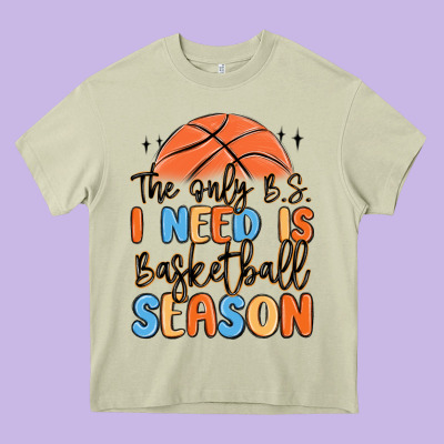 The Only B.s. I Need Is Basketball Season Heavy Core Tee Designed By Maliassmallbusiness