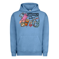 Pigment Pebble Blue nursing in my heart Urban Hoodie - RacoonDesign