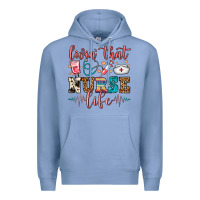 Colony Blue Livin' That Nurse Life Premium Hoodie - FaDigitalArtStudio