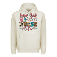 Oatmeal Heather Livin' That Nurse Life Premium Hoodie - FaDigitalArtStudio