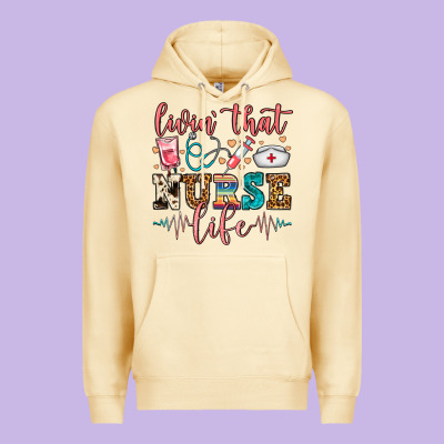 Livin' That Nurse Life Premium Hoodie Designed By Fadigitalartstudio