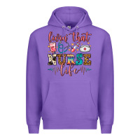 Purple Livin' That Nurse Life Premium Hoodie - FaDigitalArtStudio