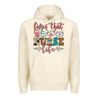Sandshell Livin' That Nurse Life Premium Hoodie - FaDigitalArtStudio