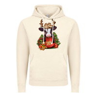 Vintage Artic christmas baby cow hot cocoa Vintage Hoodie - Jasminsmagicworld