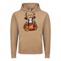 Vintage Coffee christmas baby cow hot cocoa Vintage Hoodie - Jasminsmagicworld