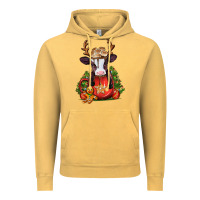 Vintage Mustard christmas baby cow hot cocoa Vintage Hoodie - Jasminsmagicworld