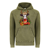 Vintage Olive christmas baby cow hot cocoa Vintage Hoodie - Jasminsmagicworld
