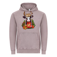 Vintage Zinc christmas baby cow hot cocoa Vintage Hoodie - Jasminsmagicworld