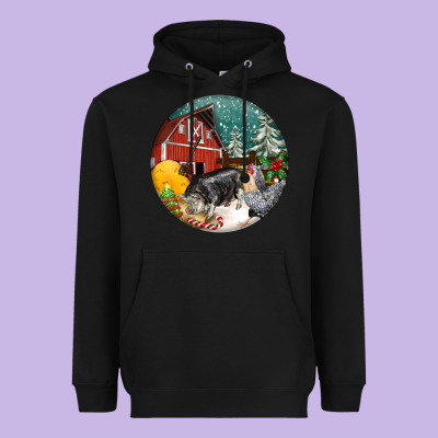 Christmas On The Farm Heavyweight Hoodie Designed By Fadigitalartstudio