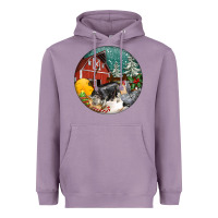 Lavender Christmas On The Farm Heavyweight Hoodie - FaDigitalArtStudio