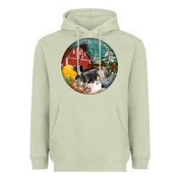 Matcha Christmas On The Farm Heavyweight Hoodie - FaDigitalArtStudio