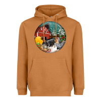 Meerkat Christmas On The Farm Heavyweight Hoodie - FaDigitalArtStudio