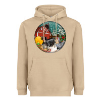 Mushroom Christmas On The Farm Heavyweight Hoodie - FaDigitalArtStudio