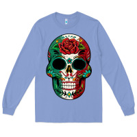 Colony Blue Mexican Skull Long Sleeve Tee - texasbilliewilder