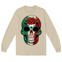 Mushroom Mexican Skull Long Sleeve Tee - texasbilliewilder