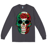 Smoke Mexican Skull Long Sleeve Tee - texasbilliewilder