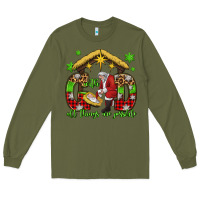 Army Green with god all things are possible santa baby jesus Long Sleeve Tee - Jasminsmagicworld