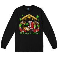 Black with god all things are possible santa baby jesus Long Sleeve Tee - Jasminsmagicworld