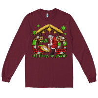 Burgundy with god all things are possible santa baby jesus Long Sleeve Tee - Jasminsmagicworld