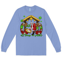 Colony Blue with god all things are possible santa baby jesus Long Sleeve Tee - Jasminsmagicworld