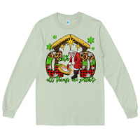 Matcha with god all things are possible santa baby jesus Long Sleeve Tee - Jasminsmagicworld
