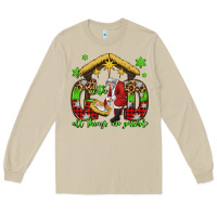 Mushroom with god all things are possible santa baby jesus Long Sleeve Tee - Jasminsmagicworld