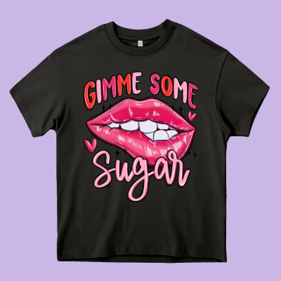 Gimme Some Sugar Heavy Core Tee Designed By Maliassmallbusiness
