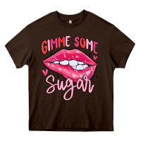 Chocolate Brown gimme some sugar Heavy Core Tee - MaliasSmallBusiness