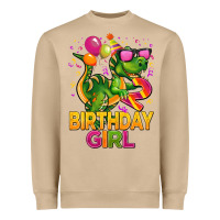 2rd Birthday Girl T Rex Pink Heavyweight Sweatshirt | Teevron