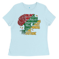 Baby Blue black history honoring the past inspiring the futu Ladies Tee - MaliasSmallBusiness