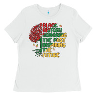 White black history honoring the past inspiring the futu Ladies Tee - MaliasSmallBusiness