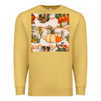 Antique Gold fall heifer seamless pattern Premium Sweatshirt - BundleAndBundleShop