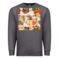 Charcoal Heather fall heifer seamless pattern Premium Sweatshirt - BundleAndBundleShop